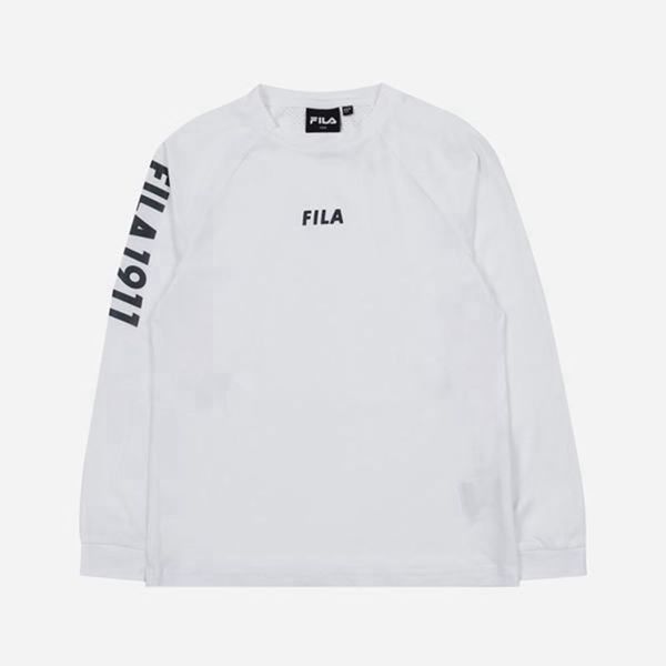 Fila Aurora Crew Neck L/S Boy's T-Shirts - White,NZ 763-97163